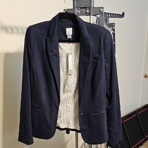 Navy Blazer with Striped Lining